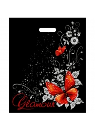 Черный пакет Glamour с вырубной ручкой (38х47 см) - Сима-Ленд - купить с доставкой в Долгопрудном