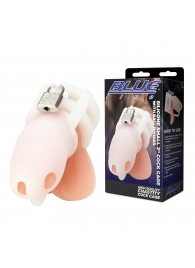 Белая клетка для пениса Silicone Small 2 in Cock Cage With Ball Divider - BlueLine - купить с доставкой в Долгопрудном