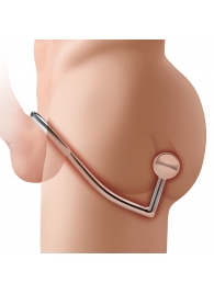 Кольцо на пенис с анальным стимулятором Stainless Steel Anal Hook   Cock Ring - BlueLine - в Долгопрудном купить с доставкой
