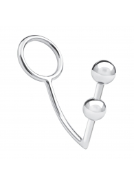 Кольцо на пенис с анальным стимулятором Two Bead Stainless Steel Anal Hook   Cock Ring - BlueLine - в Долгопрудном купить с доставкой