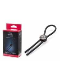 Тёмно-серое эрекционное кольцо с зажимом Again and Again Adjustable Cock Ring - Fifty Shades of Grey - в Долгопрудном купить с доставкой