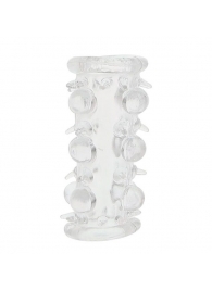 Прозрачная насадка на пенис с шипами и бугорками JELLY JOY LUST CLUSTER CLEAR - Dream Toys - в Долгопрудном купить с доставкой