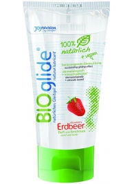 Гель-смазка на водной основе с ароматом клубники BioGlide - 80 мл. - Joy Division - купить с доставкой в Долгопрудном