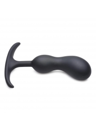 Черный массажер простаты с утяжелителями Premium Silicone Weighted Prostate Plug Medium - 16,3 см. - XR Brands - в Долгопрудном купить с доставкой