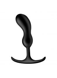 Черный массажер простаты с утяжелителями Premium Silicone Weighted Prostate Plug Medium - 16,3 см. - XR Brands - в Долгопрудном купить с доставкой
