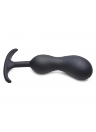 Черный массажер простаты с утяжелителями Premium Silicone Weighted Prostate Plug Large - 18,8 см. - XR Brands - в Долгопрудном купить с доставкой