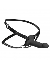 Черный полый страпон с вибрацией 2’’ Erection 28X Smooth Vibrating Silicone Penis Sheath - XR Brands - купить с доставкой в Долгопрудном