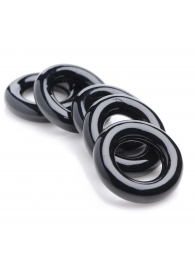 Комплект из 5 черных эрекционных колец для мошонки Ring Master Custom Ball Stretcher Kit - XR Brands - в Долгопрудном купить с доставкой