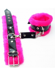 Оковы на ноги с розовым мехом BDSM Light - БДСМ Арсенал - купить с доставкой в Долгопрудном