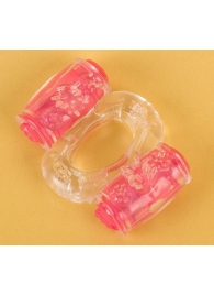 Прозрачное виброкольцо с двумя вибропульками - Toyfa Basic - в Долгопрудном купить с доставкой