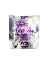 Фиолетовое виброкольцо с двумя вибропульками - Toyfa Basic - в Долгопрудном купить с доставкой