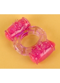 Фиолетовое виброкольцо с двумя вибропульками - Toyfa Basic - в Долгопрудном купить с доставкой