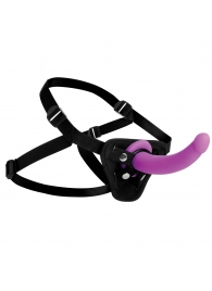 Лиловый поясной страпон Navigator Silicone G-Spot Dildo with Harness - 17,8 см. - XR Brands - купить с доставкой в Долгопрудном