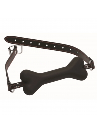 Черный кляп в форме косточки Hound Adjustable Dog Bone Gag - XR Brands - купить с доставкой в Долгопрудном