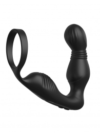 Черный вибростимулятор простаты с эрекционным кольцом Ass-Gasm Pro P-Spot Milker - Pipedream - в Долгопрудном купить с доставкой