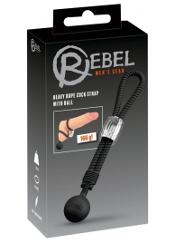 Черное эрекционное лассо с шариком-утяжелителем Heavy Rope - Orion - в Долгопрудном купить с доставкой