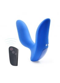 Синий вибромассажер простаты 3,5’’ Remote Control Curve P-spot Massager - 12 см. - Erokay - в Долгопрудном купить с доставкой