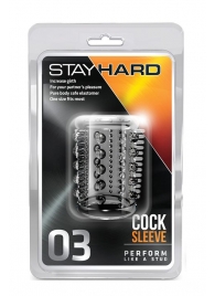 Прозрачная насадка с шипами и шишечками STAY HARD COCK SLEEVE 03 CLEAR - Blush Novelties - в Долгопрудном купить с доставкой