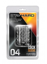 Прозрачная насадка с бороздками STAY HARD COCK SLEEVE 04 CLEAR - Blush Novelties - в Долгопрудном купить с доставкой