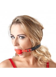 Силиконовый кляп-шар на чёрных ремешках Red Gag silicone - Orion - купить с доставкой в Долгопрудном