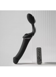 Черный безремневой вибрострапон Strap-On-Me Multi Orgasm Size XL - Strap-on-me - купить с доставкой в Долгопрудном