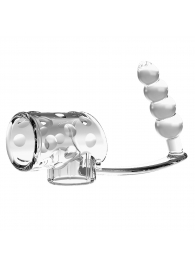 Прозрачная насадка на пенис и мошонку с анальным стимулятором Rilley - Baile - в Долгопрудном купить с доставкой