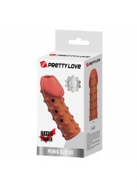 Телесная открытая насадка на пенис с бугорками - 19,8 см. - Baile - в Долгопрудном купить с доставкой