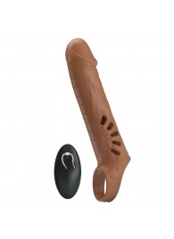 Коричневая вибронасадка с подхватом мошонки и пультом ДУ - Baile - в Долгопрудном купить с доставкой