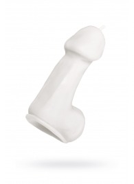 Белая свеча в форме пениса - 47 гр. - Pecado - купить с доставкой в Долгопрудном