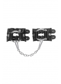 Черные кожаные наручники-браслеты из двух ремешков - Pecado - купить с доставкой в Долгопрудном