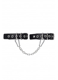Черные оковы из одного ремешка с люверсами - Pecado - купить с доставкой в Долгопрудном