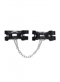 Черные кожаные оковы из двух ремешков - Pecado - купить с доставкой в Долгопрудном