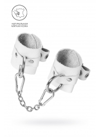 Белые мягкие кожаные наручники с люверсами - Pecado - купить с доставкой в Долгопрудном