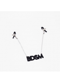 Зажимы на соски с кожаной подвеской BDSM - Crazy Handmade - купить с доставкой в Долгопрудном