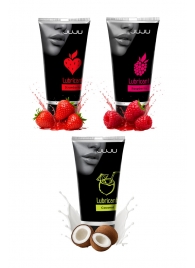 Набор из 3 съедобных лубрикантов JUJU (клубника, малина, кокос) - JuJu - купить с доставкой в Долгопрудном