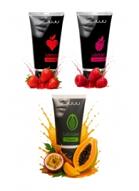 Набор из 3 съедобных лубрикантов JUJU (клубника, малина, тропические фрукты) - JuJu - купить с доставкой в Долгопрудном