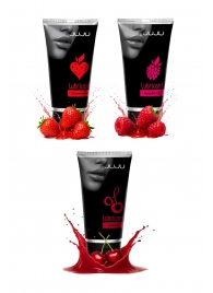 Набор из 3 съедобных лубрикантов JUJU (клубника, малина, вишня) - JuJu - купить с доставкой в Долгопрудном