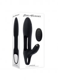 Черная насадка на пенис с вибрацией Nautilus - Zero Tolerance - в Долгопрудном купить с доставкой
