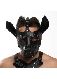 Черная кожаная маска «Собака» - Crazy Handmade - купить с доставкой в Долгопрудном