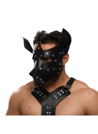 Черная кожаная маска «Собака» - Crazy Handmade - купить с доставкой в Долгопрудном