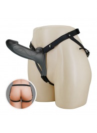 Черный полый мужской страпон London - 16,8 см. - Baile - купить с доставкой в Долгопрудном