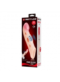 Телесная удлиняющая насадка с рельефом и вибрацией Brad - 21,3 см. - Baile - в Долгопрудном купить с доставкой