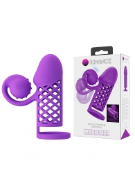 Фиолетовая вибронасадка с клиторальным отростком Harden - Baile - в Долгопрудном купить с доставкой