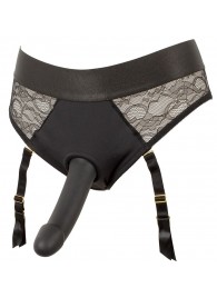 Черный женский страпон Strap-on Set: трусики и насадка - Orion - купить с доставкой в Долгопрудном