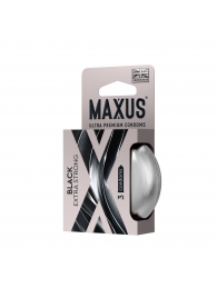 Черные утолщенные презервативы MAXUS Extra Strong с железным кейсом - 3 шт. - Maxus - купить с доставкой в Долгопрудном