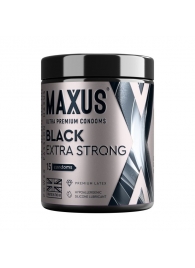 Черные утолщенные презервативы MAXUS Extra Strong с железным кейсом - 15 шт. - Maxus - купить с доставкой в Долгопрудном