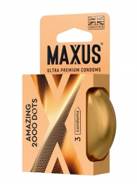 Точечные презервативы MAXUS 2000 Amazing Dots с железным кейсом - 3 шт. - Maxus - купить с доставкой в Долгопрудном