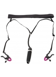 Женские вибростринги с зажимами для половых губ Spreader String with Vibrator - Orion - купить с доставкой в Долгопрудном