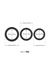 Набор из 3 черных эрекционных колец Stay Hard - Boys of Toys - в Долгопрудном купить с доставкой