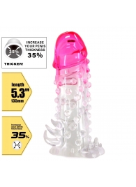 Прозрачно-розовая насадка на пенис Wilford - 13,5 см. - Baile - в Долгопрудном купить с доставкой